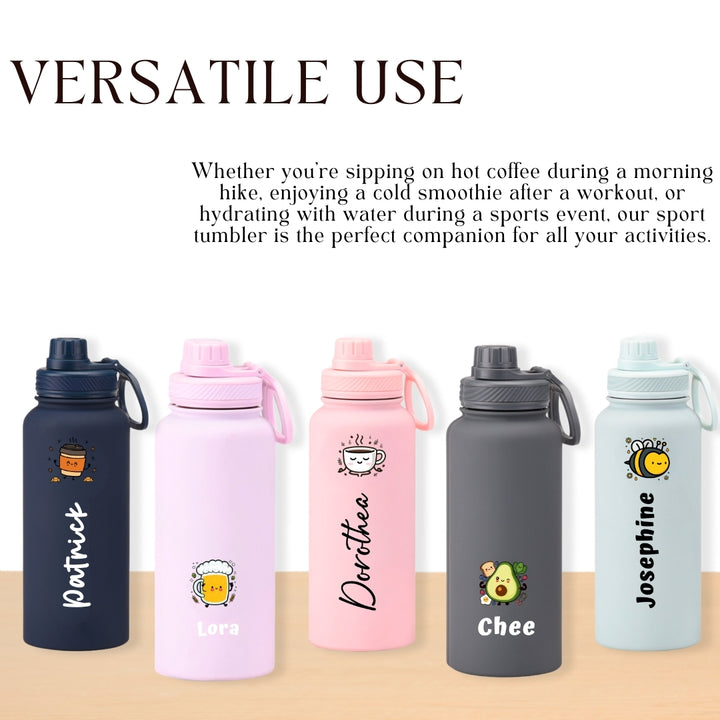 Personalised 1000ml Sport Tumbler | Thermal flask | Water Bottle | Customised gift | Christmas Gifts | Farewell Gifts