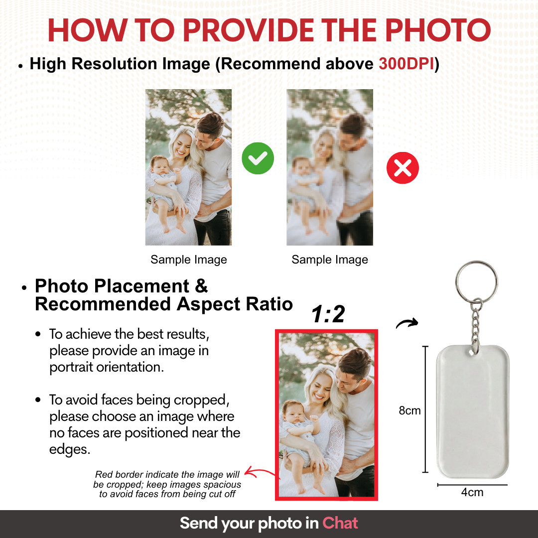 Personalized Acrylic Keychain Custom Photo | Keychain Charm | Couple Gift | Anniversary Birthday