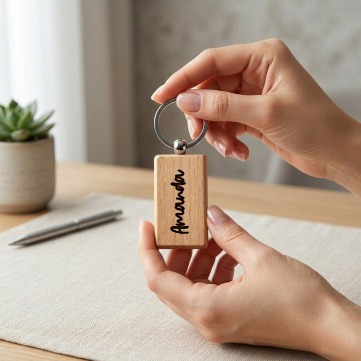 Personalised Wooden Custom Keychain | Custom Name Keychain | Customised Gift | Engraving Gift Keychain  Valentines Gift