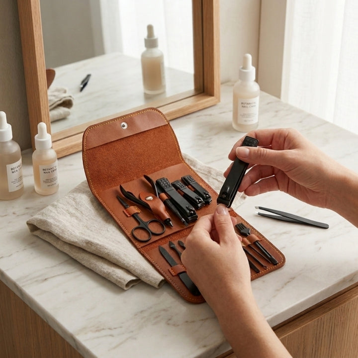 Personalised Leather Nail Clipper | Nail Trimmer | Manicure Kits | Nail File