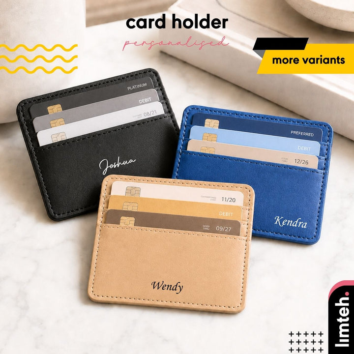 Personalised Card Holder | Slim Wallet | Card Slots | Christmas Gift | Farewell Gift | Birthday Gift | LIMTEH