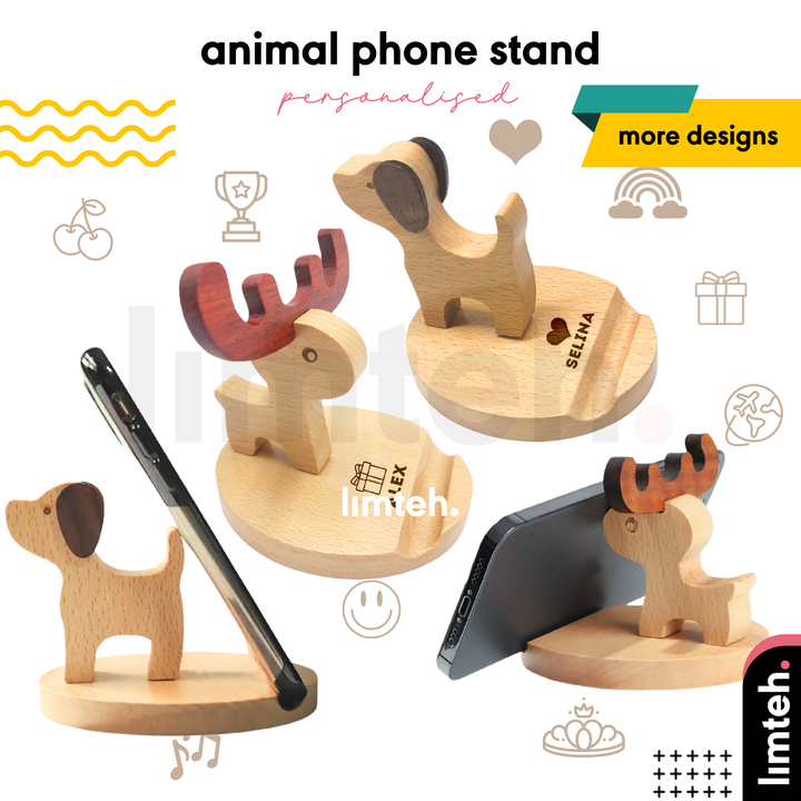 Personalised wood handphone stand Customised phone holder  | Farewell Gifts |  Christmas Gift  Xmas gift | Customised gift