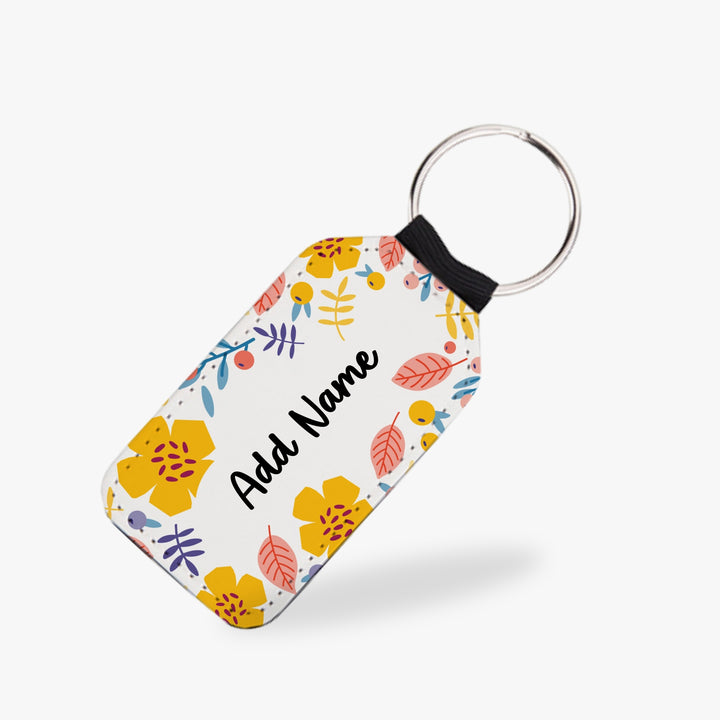 Personalised Vegan Leather Keychain - FL1