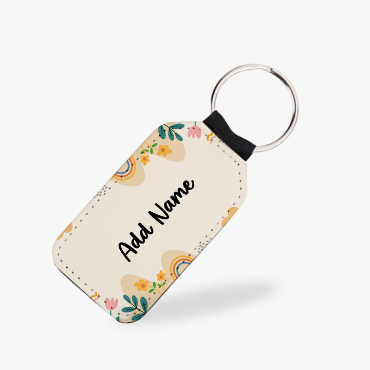 Personalised Vegan Leather Keychain - FL5