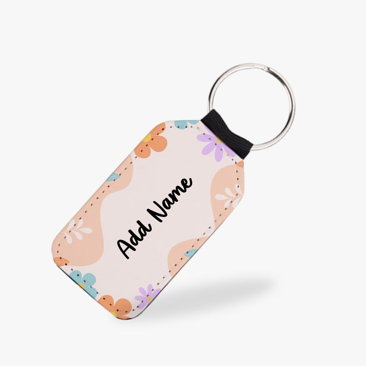 Personalised Vegan Leather Keychain - FL6