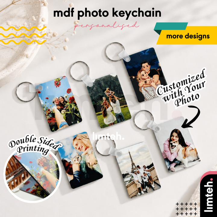 Personalized MDF Photo Keychain Custom Photo | Keychain Charm | Couple Gift | Anniversary Birthday