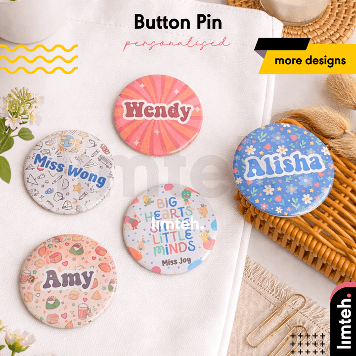 Personalized Button Badge Pin | Teacher's Day | Farewell Gift | Birthday Friends Colleagues Family