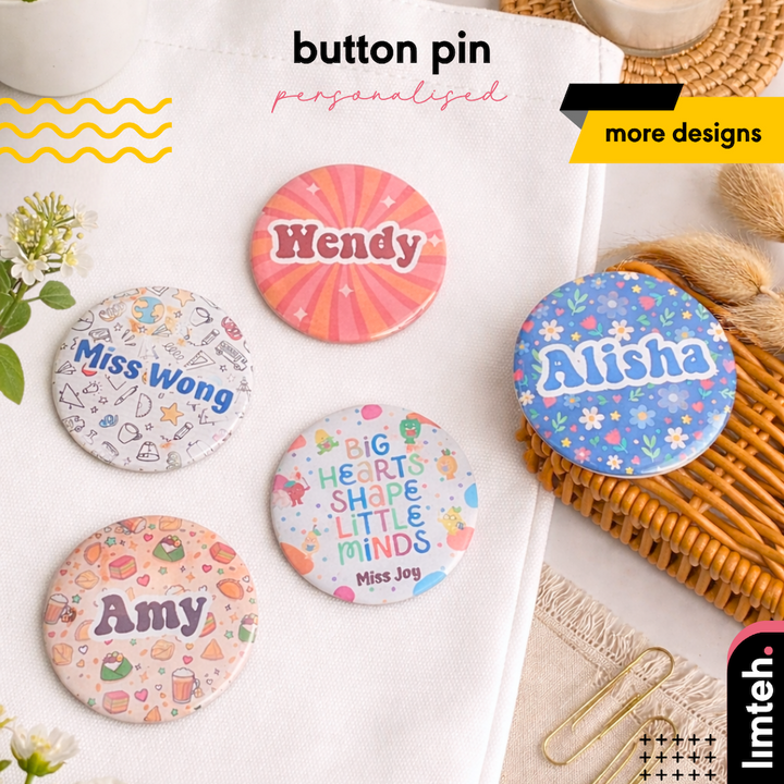 Personalized Button Badge Pin | Teacher's Day | Farewell Gift | Birthday Friends Colleagues Family