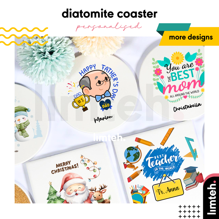 Personalised Coaster | Gift With Name | Occasions Gift | Teacher day gift | Father day gift | Christmas Gift | LIMTEH
