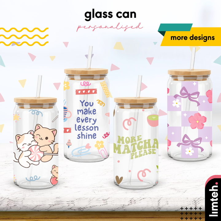 Glass Can With Straw | Glass Mug | Designer Mugs Cups | Gifts | LIMTEH