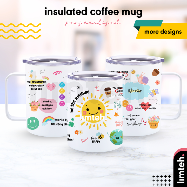 Personalised Design Mug With Name | Stainless Steel Insulated Coffee Cup Mug | Gift | LIMTEH