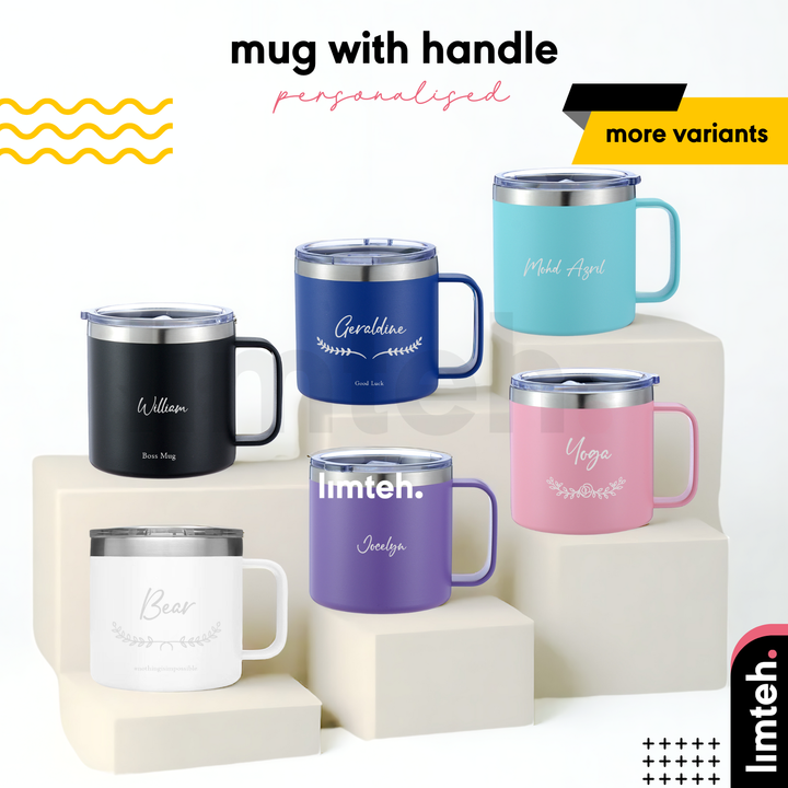 Personalised Gift 400ML Mug | Stainless Steel Coffee Mug Insulated Mug | Customised gift | Christmas Gifts | LIMTEH