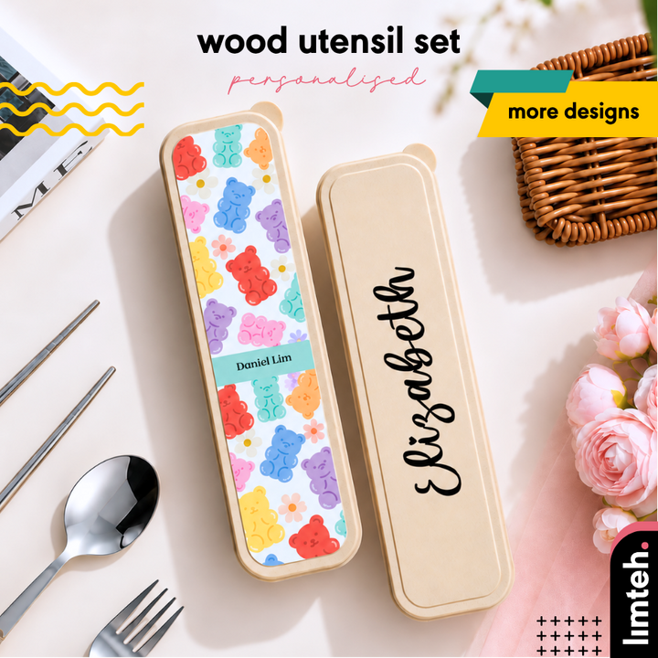 Personalised Wood Utensil Set | Teacher Day Gifts | Customised Gift | Occasion Gifts | Cutleries