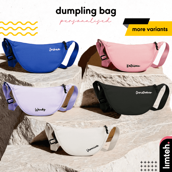 Personalised Dumpling Bag | Crossbody Unisex Messenger Bag | Shoulder Bag with Adjustable | LIMTEH