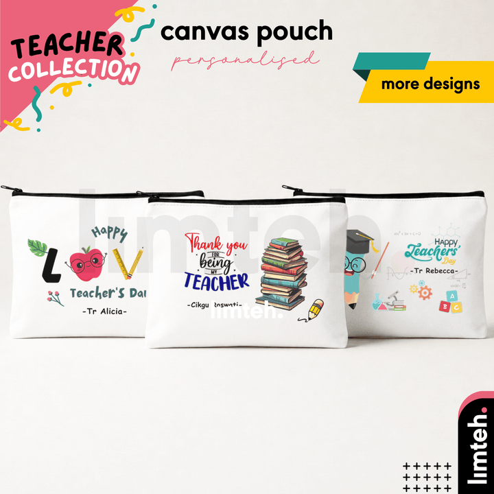 Personalised canvas pouch | mini pouch | pencil pouch | birthday gift | travel pouch | cute pouch| personalised gift
