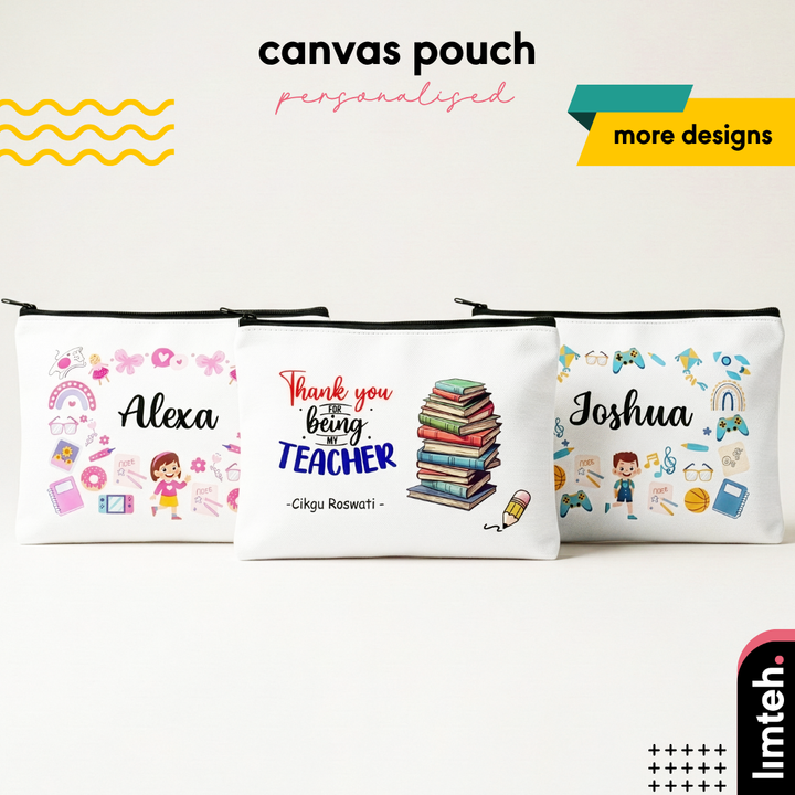 Personalised canvas pouch | mini pouch | pencil pouch | birthday gift | travel pouch | cute pouch| personalised gift