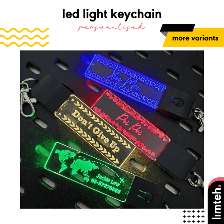 Personalised LED Keychain | Bag tag | Custom Keychain | Keychain Light | Bike Tag | Farewell Gift | Teacher Gift LIMTEH