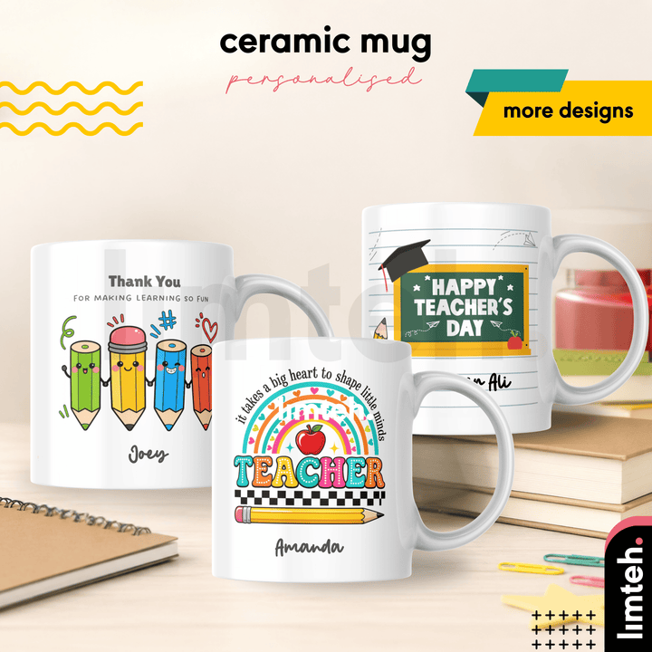 Personalised Glass Mug | Gift With Name | Occasions Gift | Teacher day gift | Father day gift | Christmas Gift | LIMTEH