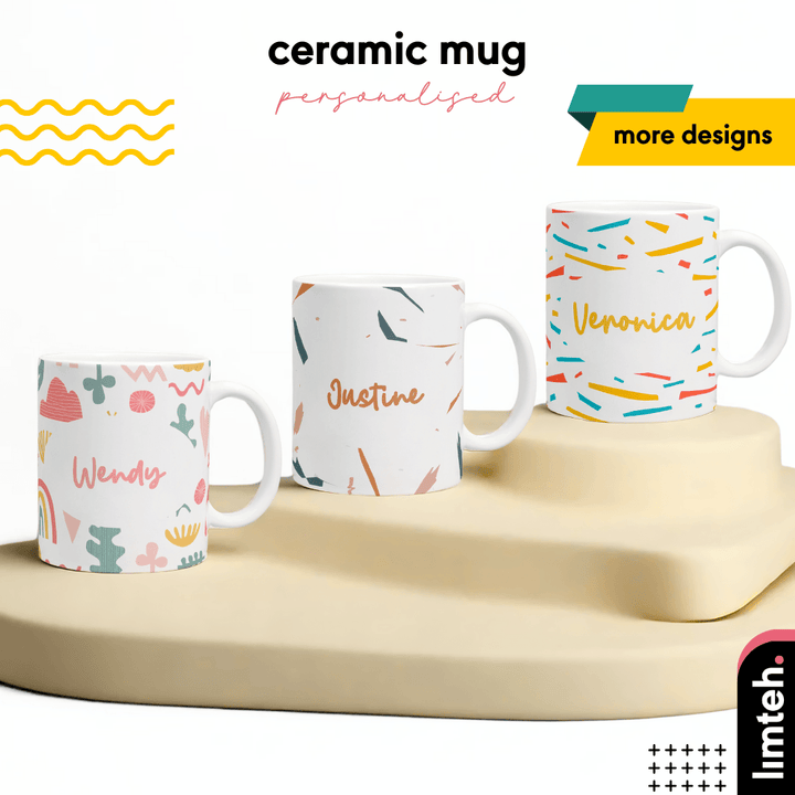 Customised Gift Ceramic Mug 325ML | Tea Coffee Cup | Breakfast Milk Water Glass Cup | Personalized Gift | Farewell Gifts