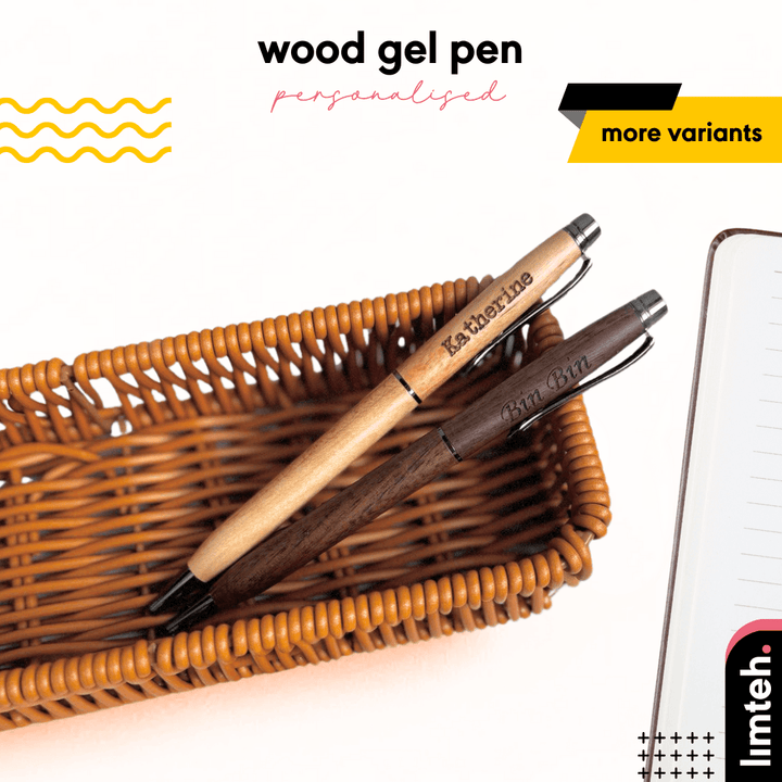 Personalised Wood Gel Pen | Engraving Pen | Teachers Day Gift | Personalised Gift | Customised Pen | Christmas Gift | LIMTEH