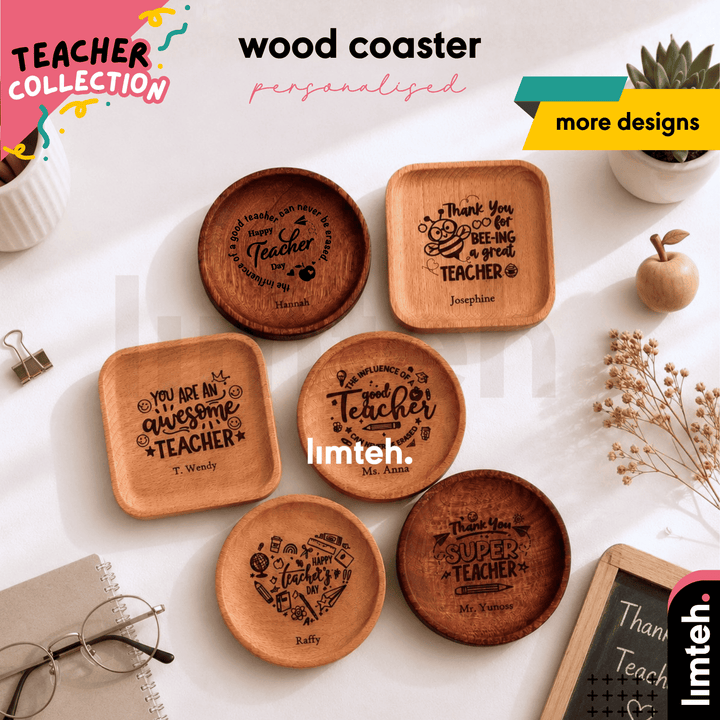 Personalised Wood Coaster Customised Coaster Tray | Farewell Gifts | Christmas Gift Xmas gift