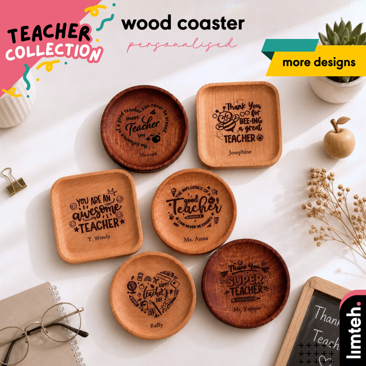 Personalised Wood Coaster Customised Coaster Tray | Farewell Gifts | Christmas Gift Xmas gift