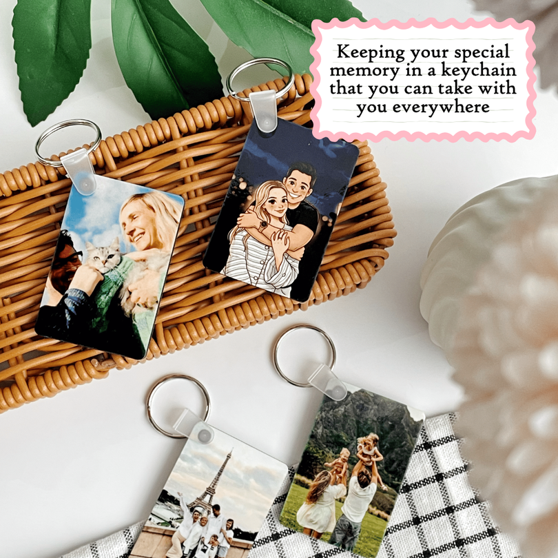 Personalized MDF Photo Keychain Custom Photo | Keychain Charm | Couple Gift | Anniversary Birthday