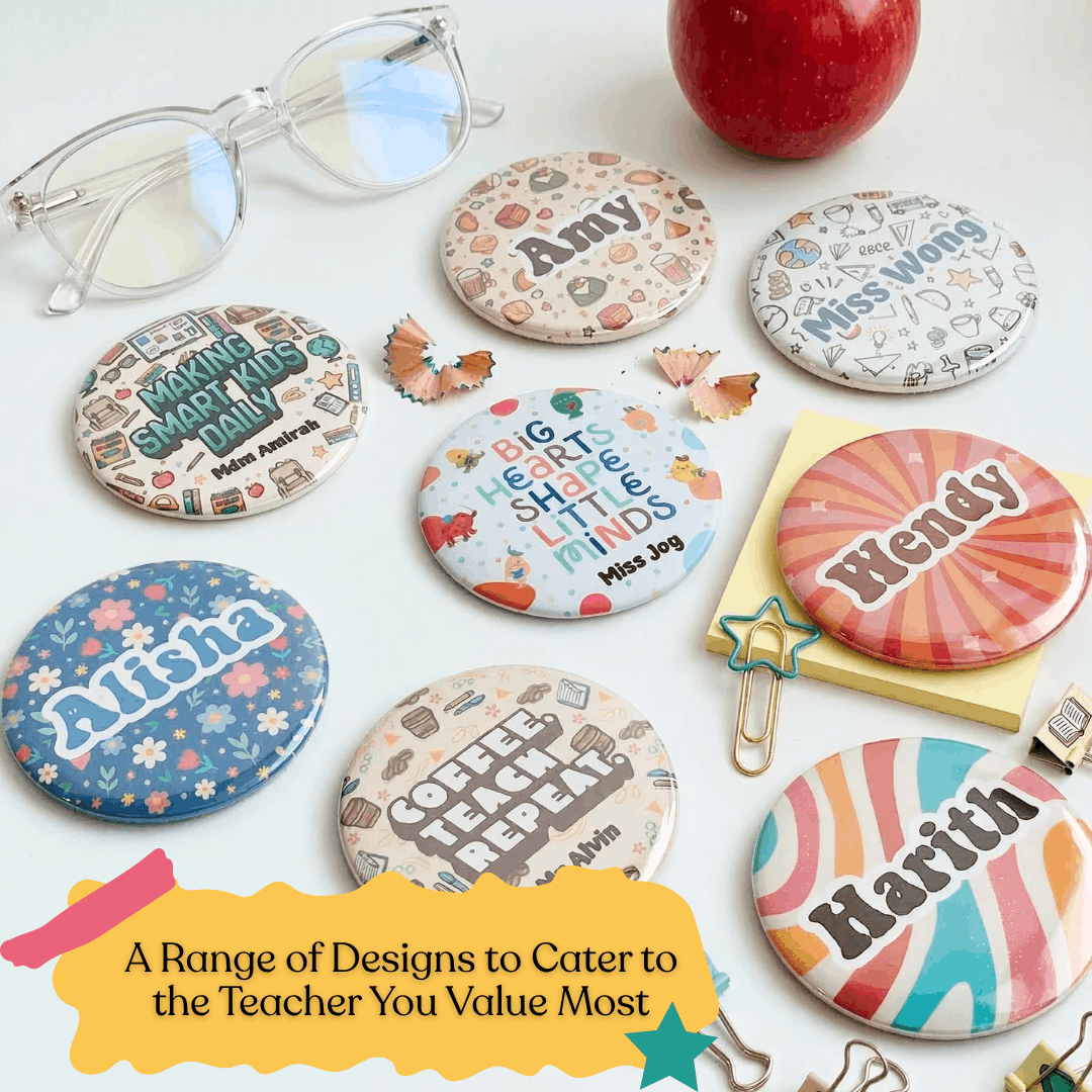 Personalized Button Badge Pin | Teacher's Day | Farewell Gift | Birthday Friends Colleagues Family