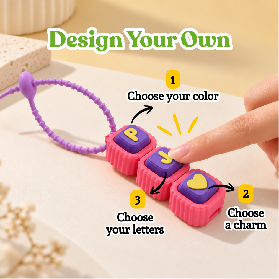 [Pre-Order] Personalised Paracord Clicker Keychain | Name Cute Icons | Bag Accessories | Fidget Clicker