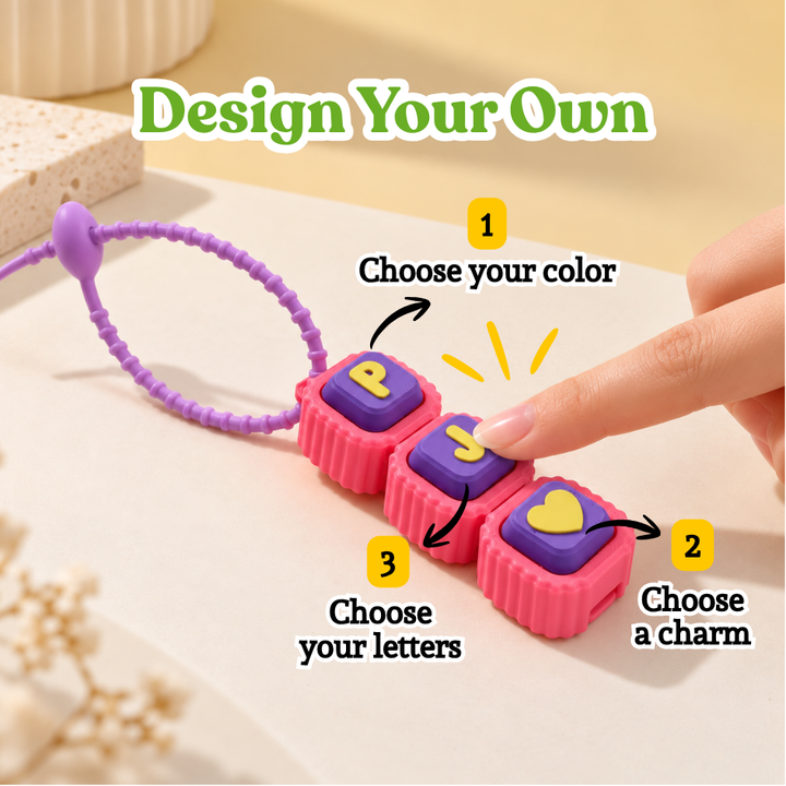 [Pre-Order] Personalised Paracord Clicker Keychain | Name Cute Icons | Bag Accessories | Fidget Clicker
