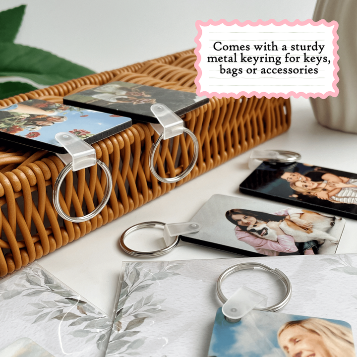 Personalized MDF Photo Keychain Custom Photo | Keychain Charm | Couple Gift | Anniversary Birthday