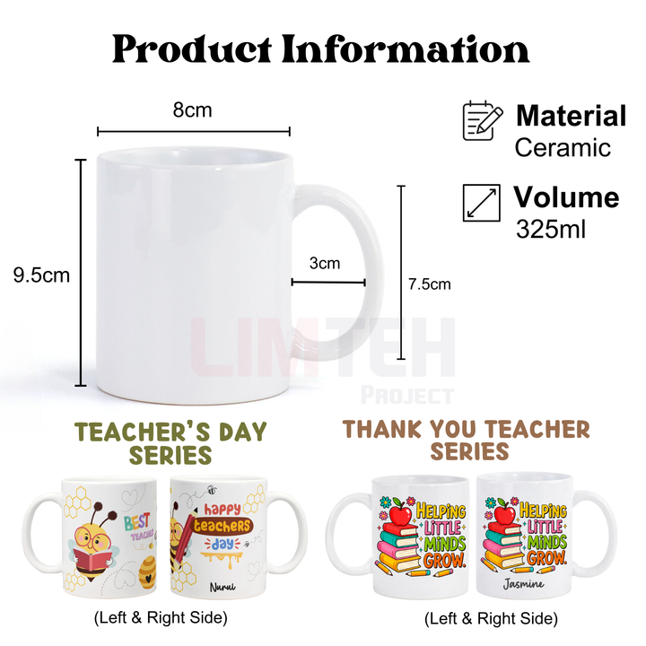 Personalised Glass Mug | Gift With Name | Occasions Gift | Teacher day gift | Father day gift | Christmas Gift | LIMTEH