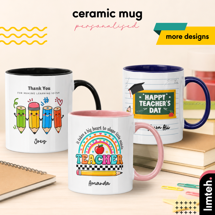 Personalised Glass Mug | Gift With Name | Occasions Gift | Teacher day gift | Father day gift | Christmas Gift | LIMTEH