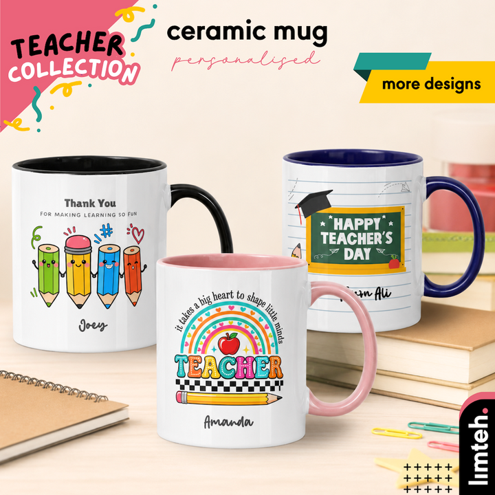 Personalised Glass Mug | Gift With Name | Occasions Gift | Teacher day gift | Father day gift | Christmas Gift | LIMTEH