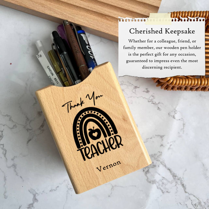 Personalised Pen Pencil Holder Wood | Desktop Organizer | Storage Office School Accessories Home Organizer | LIMTEH