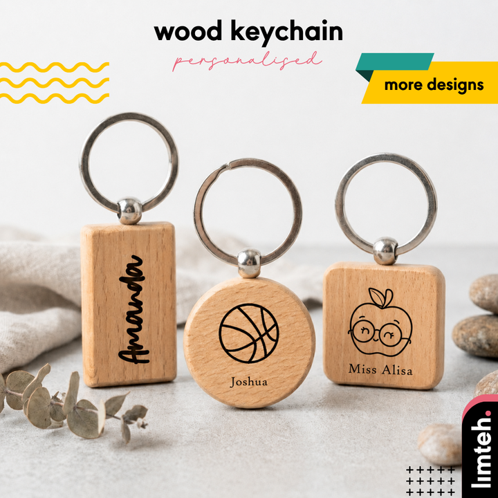 Personalised Wooden Custom Keychain | Custom Name Keychain | Customised Gift | Engraving Gift Keychain  Valentines Gift
