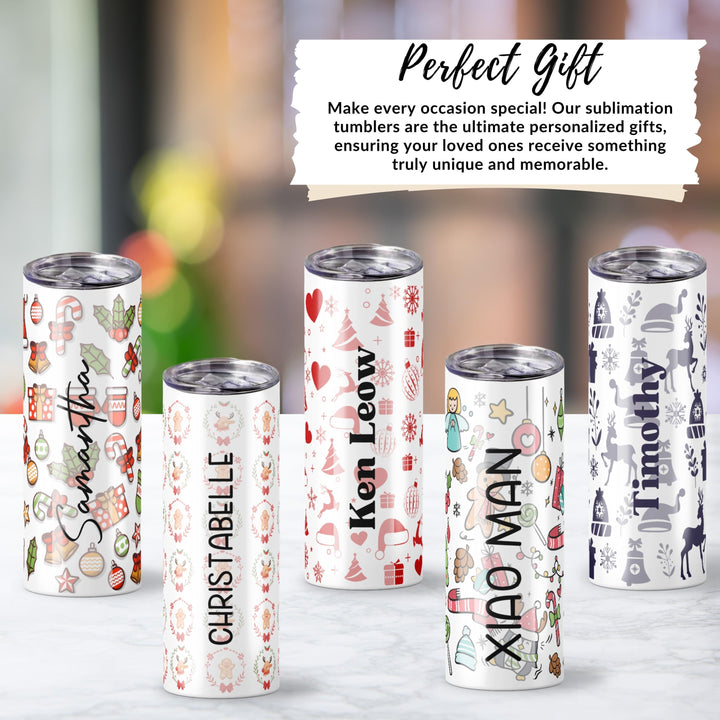 Personalised Skinny Tumbler 600ml | Thermal Stainless Steel Water Bottle | Christmas Gifts | Customised Gift | Birthday