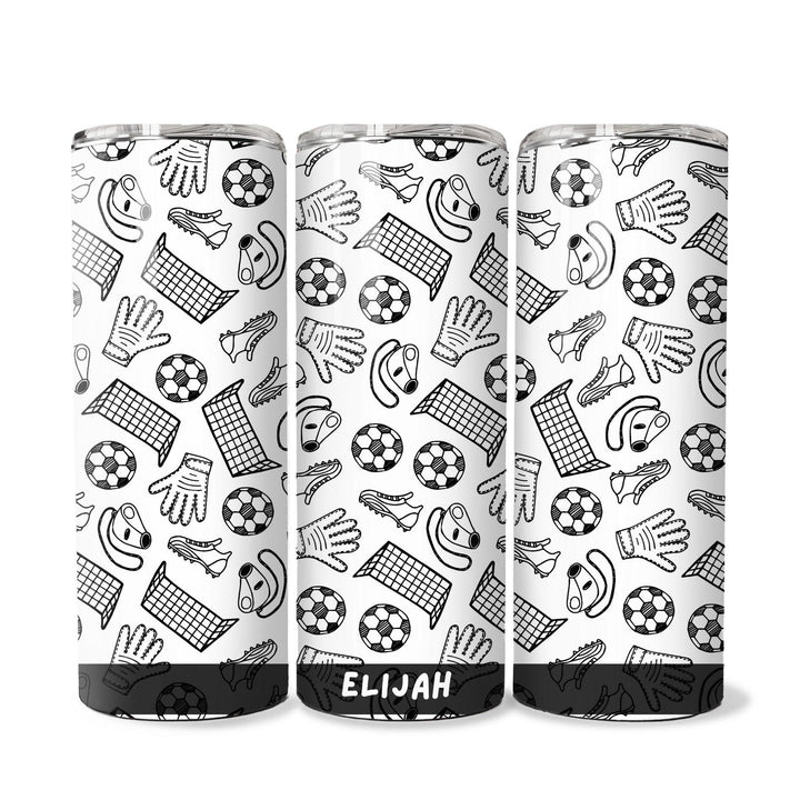 Personalised Skinny Tumbler 600ml | Doodle | Thermal Stainless Steel Water Bottle | Christmas Gifts | Customised Gift | Birthday