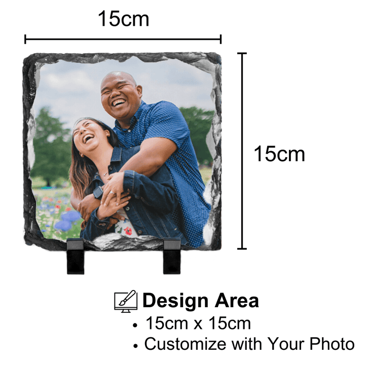 Personalised Photo Slate Print | Stone Frame | Photo Frame | Unique Gift Wedding Anniversary | Table Display | LIMTEH