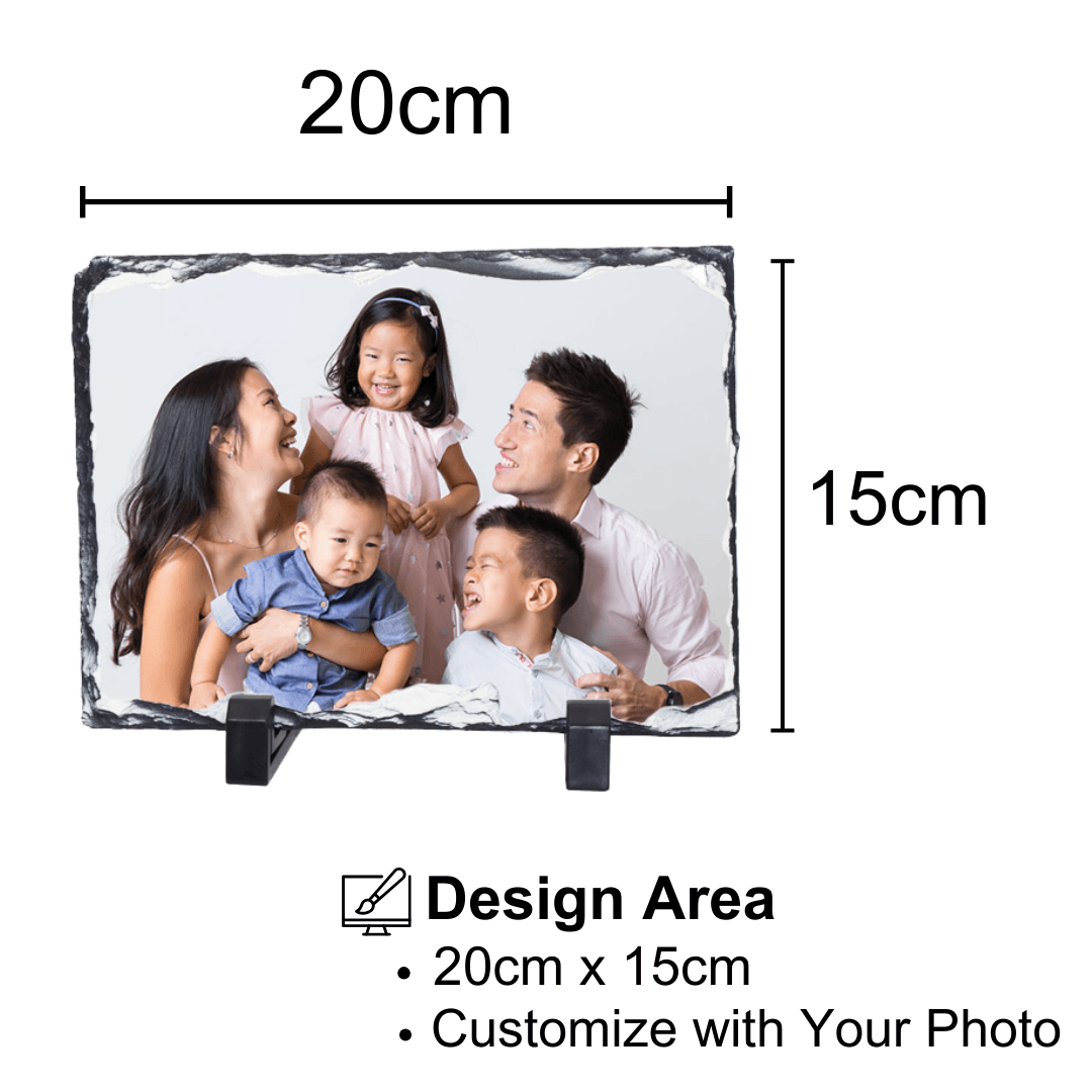 Personalised Photo Slate Print | Stone Frame | Photo Frame | Unique Gift Wedding Anniversary | Table Display | LIMTEH