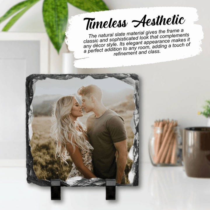 Personalised Photo Slate Print | Stone Frame | Photo Frame | Unique Gift Wedding Anniversary | Table Display | LIMTEH