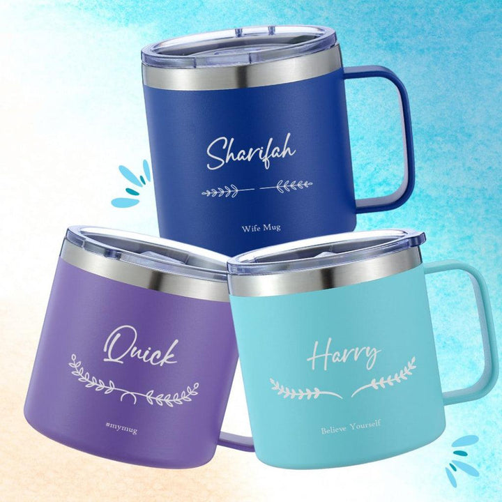 Personalised Gift 400ML Mug | Stainless Steel Coffee Mug Insulated Mug | Customised gift | Christmas Gifts | LIMTEH