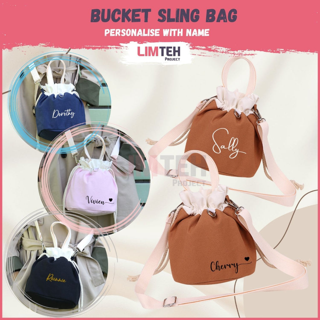Personalised Canvas tote bag | Bucket bag | Mini tote bag woman | Lunch bag | Crossbody Sling bag | Shopping Bags | Gift
