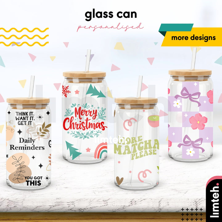 Glass Can With Straw | Glass Mug | Designer Mugs Cups | Gifts | LIMTEH