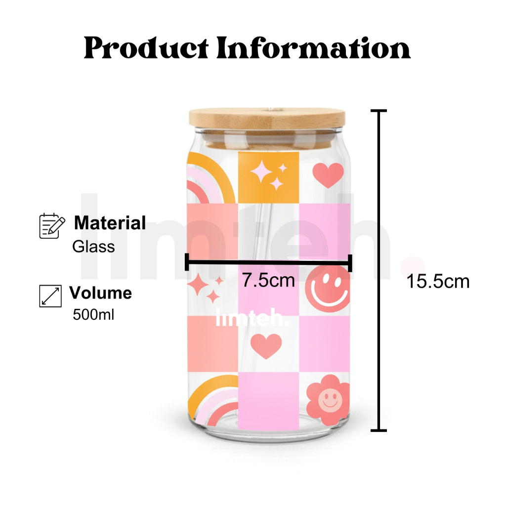 Glass Can With Straw | Glass Mug | Designer Mugs Cups | Gifts | LIMTEH