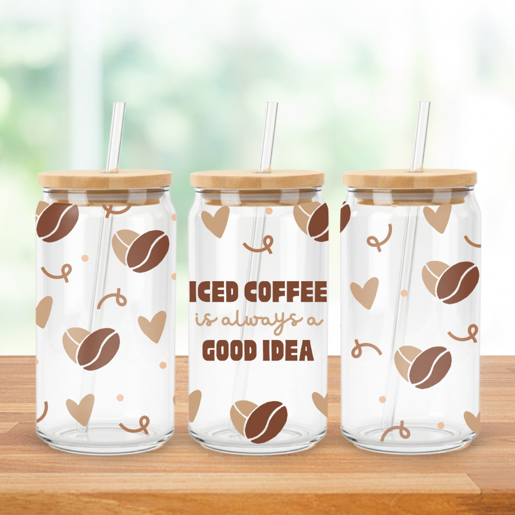 Glass Can With Straw | Glass Mug | Designer Mugs Cups | Gifts | LIMTEH