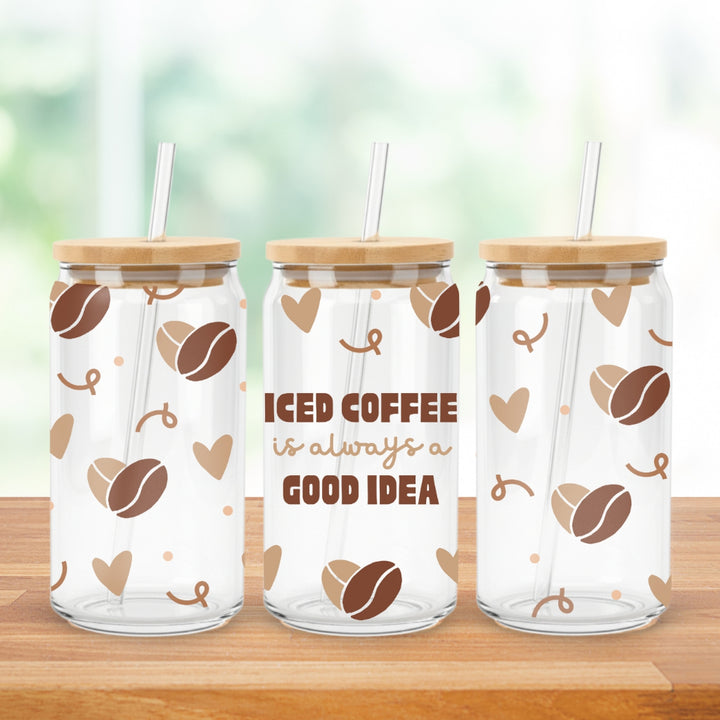 Glass Can With Straw | Glass Mug | Designer Mugs Cups | Gifts | LIMTEH