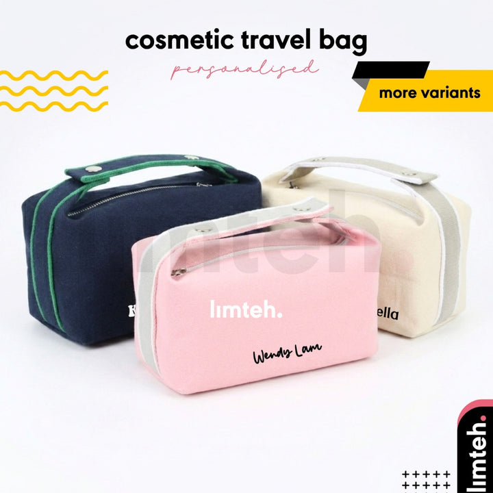 Personalised Cosmetics Travel Bag | Travel Makeup Pouch | Bag Organizer| Farewell Gift | LIMTEH