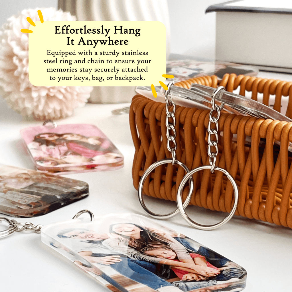 Personalized Acrylic Keychain Custom Photo | Keychain Charm | Couple Gift | Anniversary Birthday