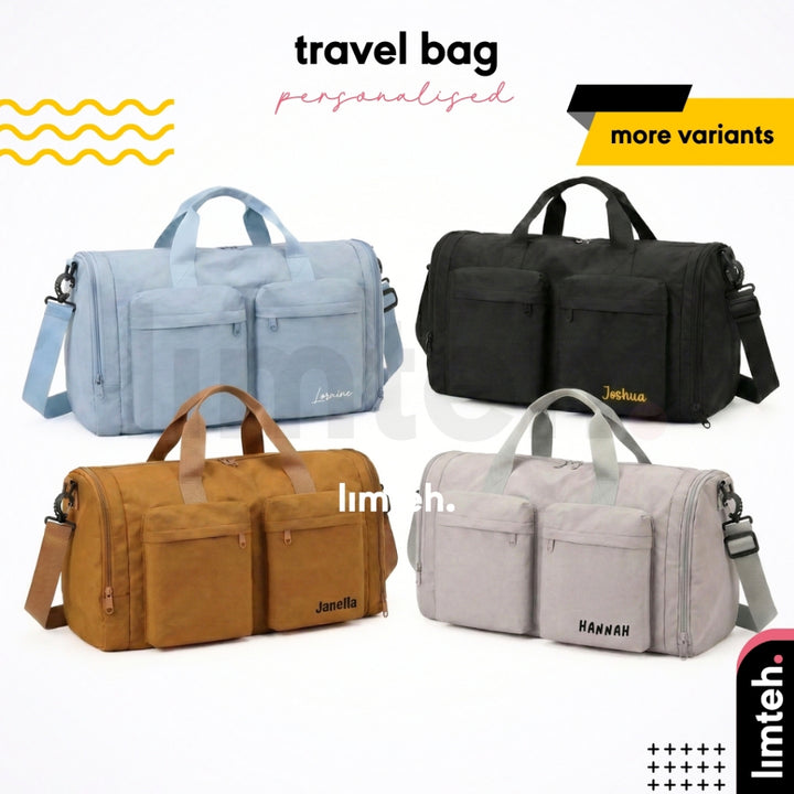 Personalised Travel Bag | Duffel Bag | Fitness Bag | Yoga Bag | Gym Bag | Gym bag Shoe Compartment | Wet Dry Separation